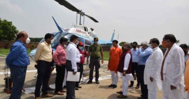 Locust control operation through Bell Helicopter in Jaisalmer