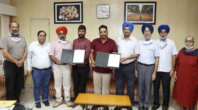 PAU Signs Moa With Patiala Based Company