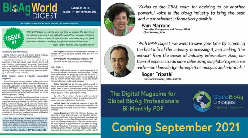 BioAg Industry Aspired and Global BioAg Linkages (GBAL) Responded: To Launch BioAgWorld Digest