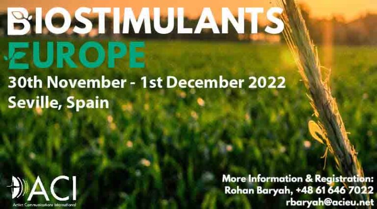 ACI’s Biostimulants Europe Summit on 30th November and 1st December 2022 in Seville, Spain