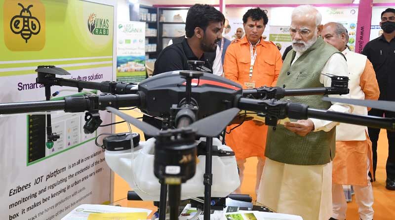 Marut Drones demonstrated their Agri Multi Utility Drone AG 365 to Indian Prime Minister Modi