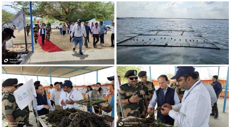 Principal Secretary to Hon’ble Prime Minister visits strategic seaweed farming sites developed by ICAR-CMFRI along Indo-Pak border