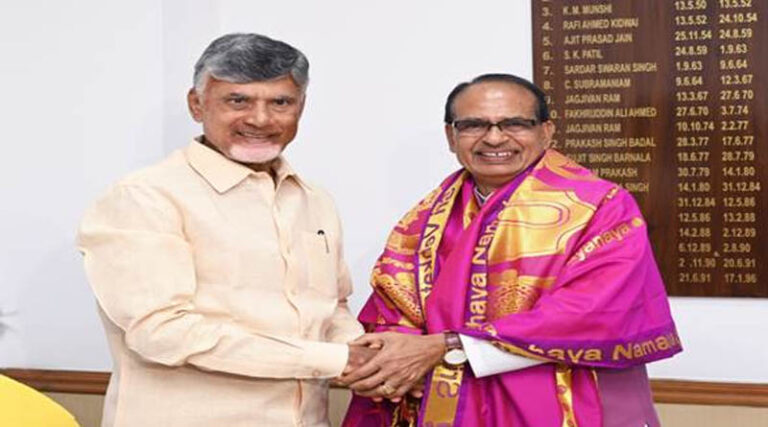 Chief Minister of Andhra Pradesh Mr. N. Chandrababu Naidu Calls on Union Minister Mr. Shivraj Singh Chauhan