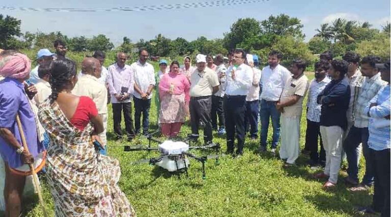 Drone Demonstration at ICAR-CRIDA Model Village Gaddamallaiahguda