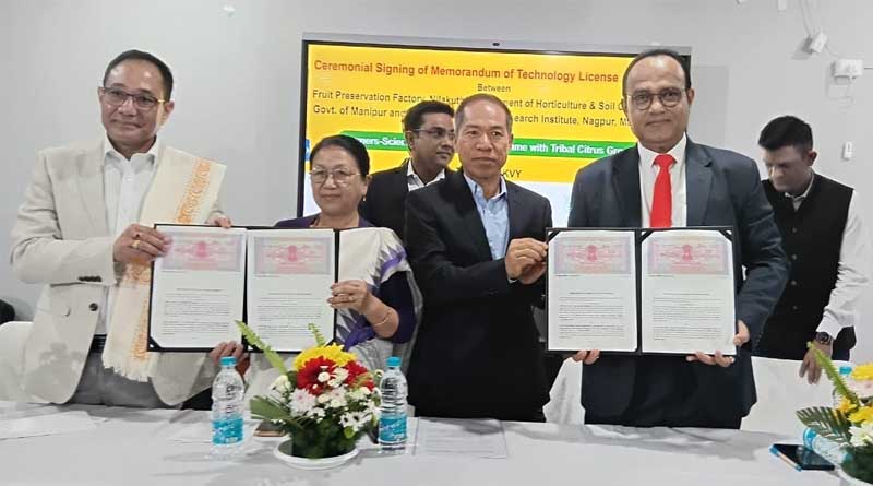 ICAR-CCRI inks MoA with Magfruit for Licensing Citrus-Based Processed Products in Manipur