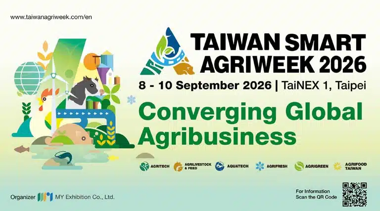 Taiwan Smart Agriweek 2026 to Be Held in Taipei from 8–10 September
