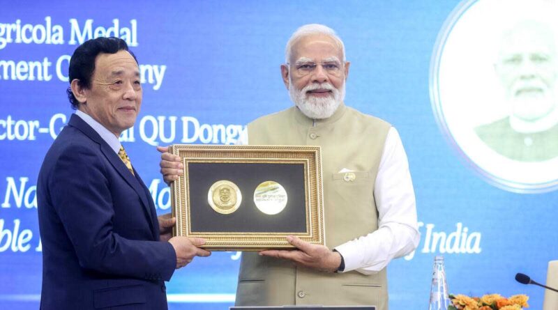 FAO Honours India’s PM Narendra Modi with Prestigious Agricola Medal for His Farmer Focussed Policies