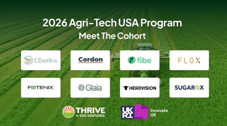 Eight UK Agritech Companies Selected for Innovate UK and SVG Ventures US Expansion Programme