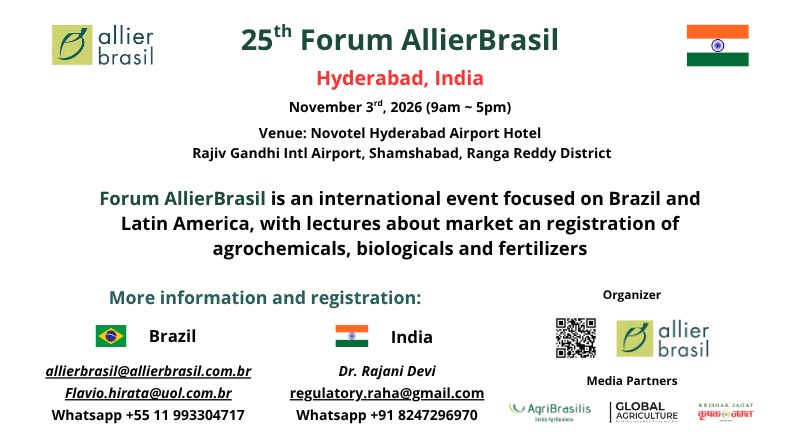 25th Forum AllierBrasil to Discuss Latin American Agricultural Input Markets in Hyderabad