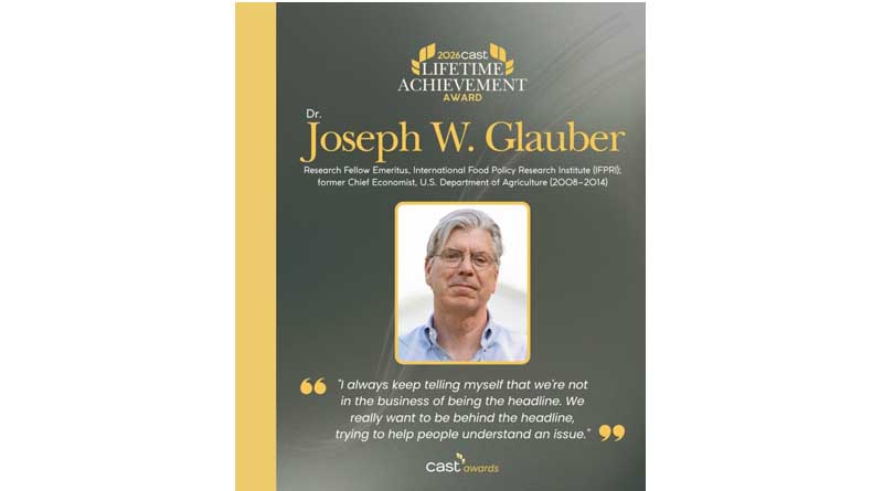 CAST names Joseph Glauber 2026 recipient of the CAST Lifetime Achievement Award